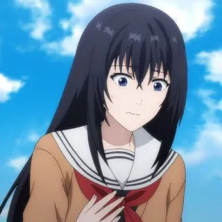 🙂 Anime, Meisje, Schooluniform, Personage, Manga, Lucht, Leuk whatsapp sticker