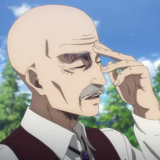 🧠 Anime, Idoso, Personagem, Bigode, Careca telegram sticker