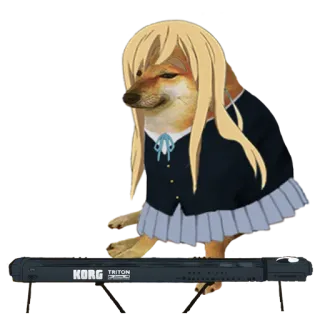 🎹 KORG TRITON doge, 柴犬, ミーム, 音楽, キーボード, korg triton telegram sticker