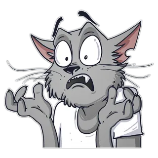 😧 cat, cartoon, confused, animal, meme whatsapp sticker