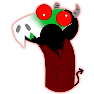 🤢 дьявол, монстр, красный, мультфильм, демон, существо telegram sticker