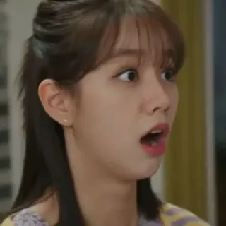 🤍 terkejut, kaget, asia, korea, wanita, wajah telegram sticker