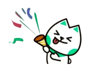 🎉 猫, 庆祝, 派对, 动物, 卡通 telegram sticker