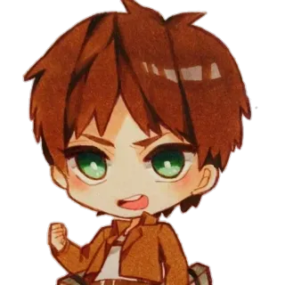 😴 Eren Yeager Attack on Titan アニメ, ちびキャラ, エレン・イェーガー, 進撃の巨人 telegram sticker