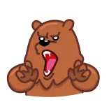 😡 bear, angry, yelling, cartoon, animal, cute telegram sticker