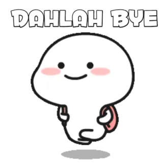 🍡 DAHLAH BYE Dessin animé, Mignon, Au revoir, Bye telegram sticker