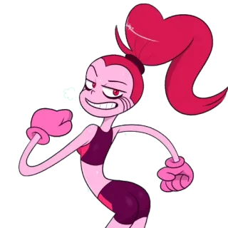 🏃‍♀️ Spinel Steven Universe kartun, merah muda, Spinel, Steven Universe, karakter whatsapp sticker