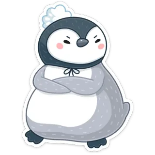 😠 пингвин, милый, зима, мультфильм, животное whatsapp sticker