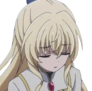 😔 anime, blonde hair, female, sad, manga, character telegram sticker