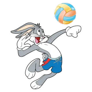 🏐 Bugs Bunny Desenho animado, Coelho, Vôlei, Esportes, Praia, Looney Tunes telegram sticker