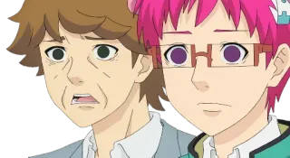😨 Kusuo Saiki The Disastrous Life of Saiki K. Аниме, Saiki K, Кусуо Сайкия, Реакция, В шоке telegram sticker