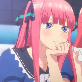 🦋 Nino Nakano The Quintessential Quintuplets Anime, Manga, Nino Nakano, The Quintessential Quintuplets, rambut pink, gadis anime whatsapp sticker
