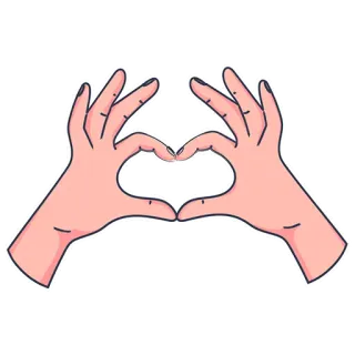 ❤️ mains, coeur, amour, geste, doigts, affection whatsapp sticker