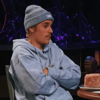 🌑 Justin Bieber celebrity, singer, pop, beanie, portrait telegram sticker