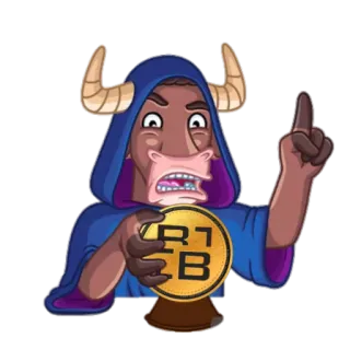 😈 황소, 동물, 만화, 마법사, 판타지 telegram sticker