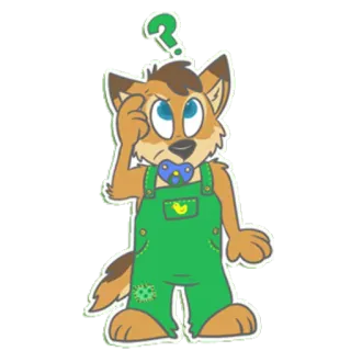 🤔 cartoon, furry, animal, question mark, confused, baby telegram sticker