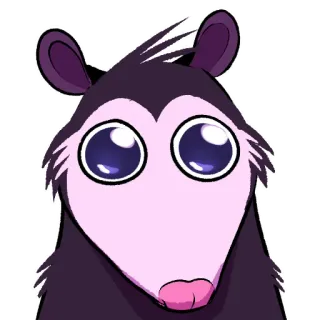 👁 opossum, animal, cute, cartoon whatsapp sticker