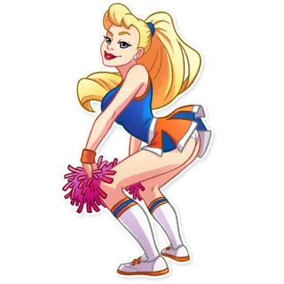 💃 Cheerleader, Cartoon, Frau, Sexy, Mädchen telegram sticker