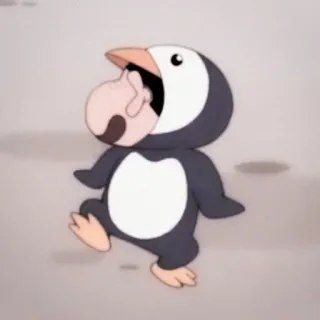 🐇 cartoon, pinguïn, middelvinger, beledigend telegram sticker