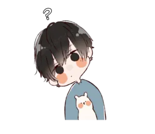 😯 Cartoon, Frage, Niedlich, Figur, Anime, Junge whatsapp sticker