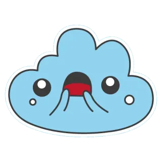 🙀 雲, かわいい, 可愛い, 漫画, 天気, ステッカー telegram sticker