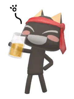 🍺 gatto, birra, bevanda, festeggiare, cerchietto rosso telegram sticker