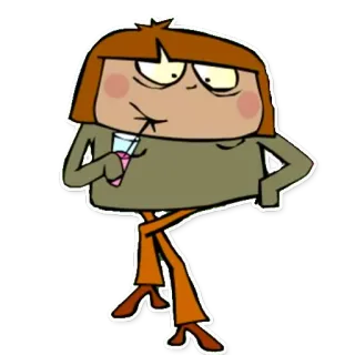 🍹 desenho animado, bebendo, personagem, animação whatsapp sticker