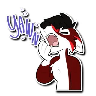 😴 YAWN 하품, 퍼리, 피곤한, 동물, 여우, 졸린 telegram sticker