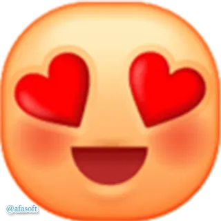 😍 @afasoft อิโมจิ, ตาเป็นรูปหัวใจ, ความรัก, หน้ายิ้ม telegram sticker