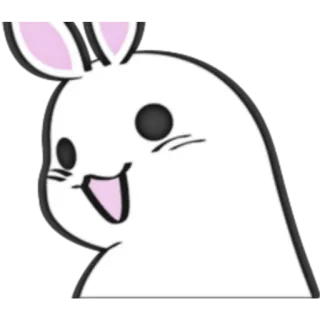 😄 lapin, dessin animé, mignon, animal, kawaii, autocollant whatsapp sticker