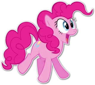 😃 Pinkie Pie My Little Pony Pony, Rosa, Cartoon, Fröhlich, Freundschaft telegram sticker