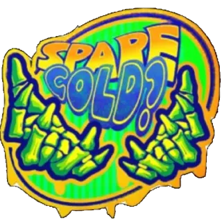 😄 Spare Gold?! Gold, Ersatz, Betteln, Skelett, Hand, Geld, Bittend telegram sticker