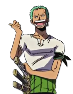 😁 Zoro One Piece zoro, one piece, anime, character, swords, pirate telegram sticker