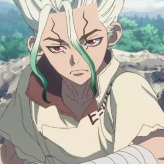 🔬 Ishigami Senku Dr. Stone Аниме, Наука, Ученый, Сенку, Камень whatsapp sticker