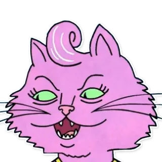 😼 кот, розовый, животное, мультфильм, персонаж, наклейка telegram sticker