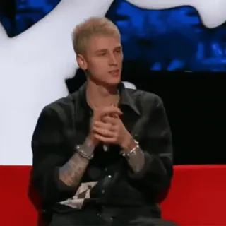 🥥 Machine Gun Kelly personne, chanteur, célébrité, homme, tatouage, musique telegram sticker