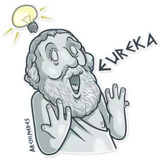 💡 EUREKA eureka, invention, lightbulb, idea, statue, ancient whatsapp sticker