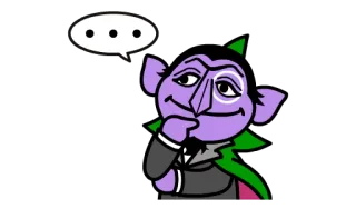 😶 Count von Count Sesame Street เคานต์ ฟอน เคาต์, เซซามีสตรีท, คณิตศาสตร์, การนับ, สัตว์ประหลาด telegram sticker