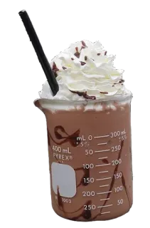 🍨 mL PYREX chocolate, beaker, drink, dessert, whipped cream, sweet, liquid, food telegram sticker