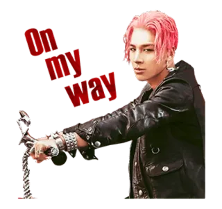 🚲 MY WAY uomo, capelli rosa, stile, moda, atteggiamento whatsapp sticker