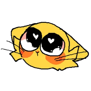 😻 gato, desenho animado, amarelo, fofo, adesivo, kawaii telegram sticker