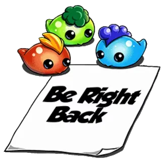 👬 Be Right Back trở lại ngay, brb, dễ thương, hoạt hình, tin nhắn telegram sticker