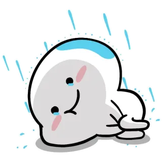 😢 crying, sad, rain, cartoon, kawaii telegram sticker