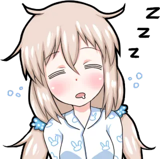 😴 sonolenta, garota anime, desenho animado, kawaii, pijama, cansada, sonolento, sono telegram sticker