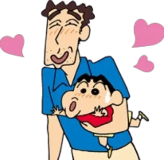 🤤 Shin-chan Nohara Crayon Shin-chan Anime, Kartun, Keluarga, Peluk, Cinta, Lucu whatsapp sticker