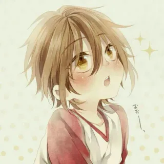 🥺 おお… Anime, Ragazzo, Carino, Kawaii, Rossore, Scintille telegram sticker