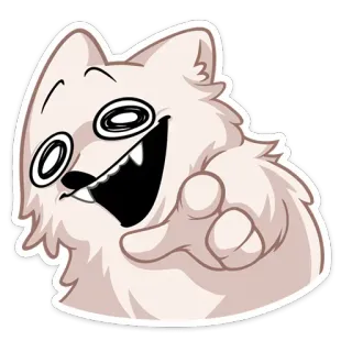 🫵 cane, cartone animato, divertente, meme, inquietante telegram sticker
