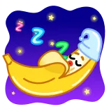 😴 zzz 香蕉, 睡觉, 卡通, zzz, 睡眠, 夜晚, 梦 telegram sticker