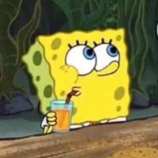 🤨 Spongebob спанч боб, мультфильм, напиток, желтый, губка telegram sticker