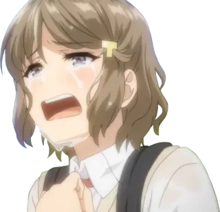 😭 アニメ, 泣く, 悲しい, 女の子, 涙 telegram sticker